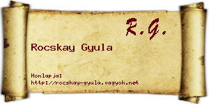 Rocskay Gyula névjegykártya