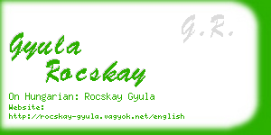 gyula rocskay business card